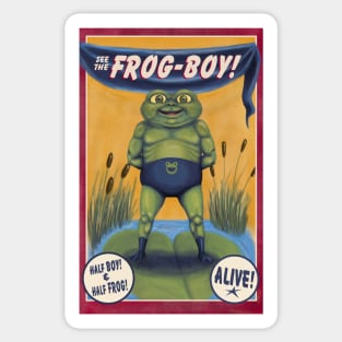 Vintage style Frog-boy sideshow poster Sticker